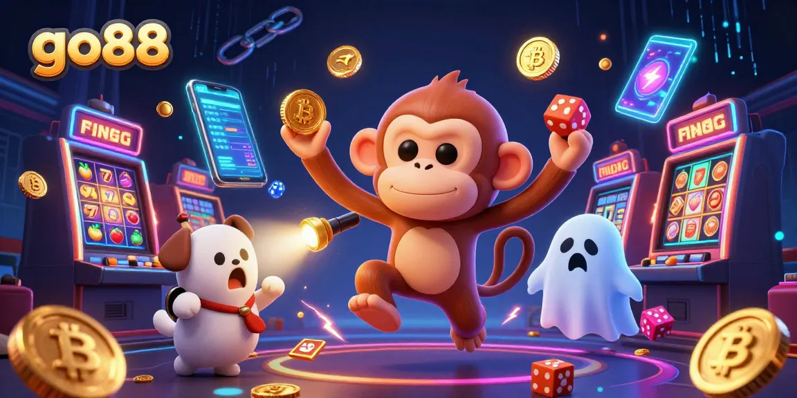 Engage with go88's thrilling slots and jackpots in a lively haunted casino scene.