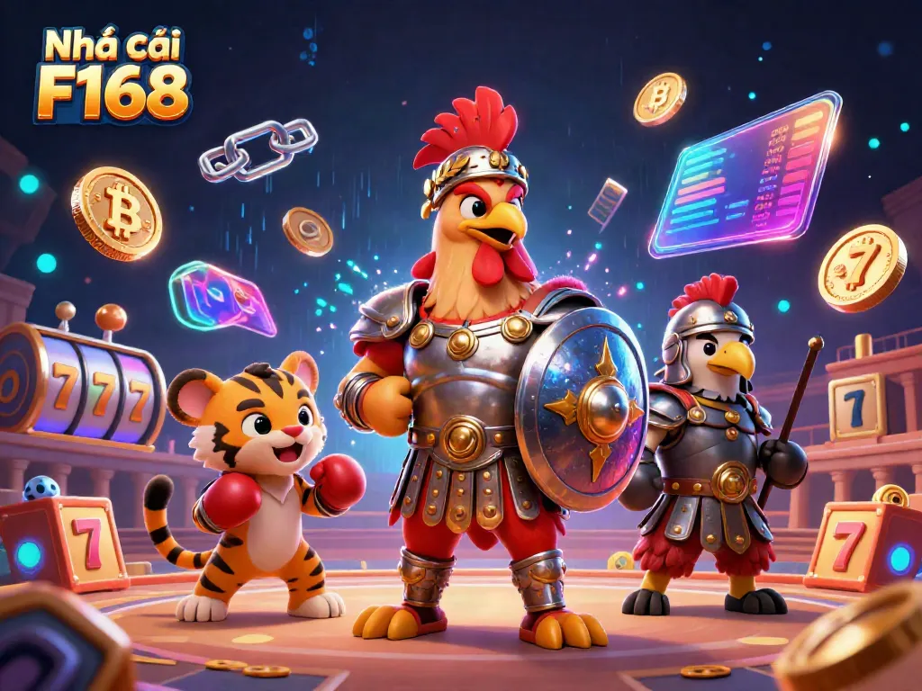 Engage with Nhà cái F168's vibrant online casino experience featuring slot games and crypto elements.